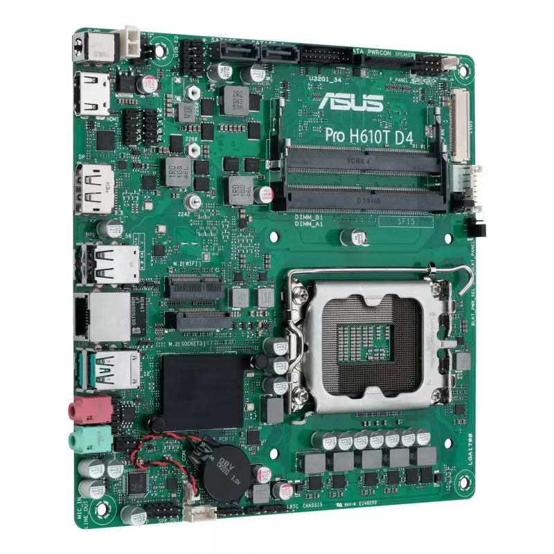ASUS Pro H610T D4-CSM pagrindinė plokštė Intel H610 LGA 1700 Thin Mini ITX