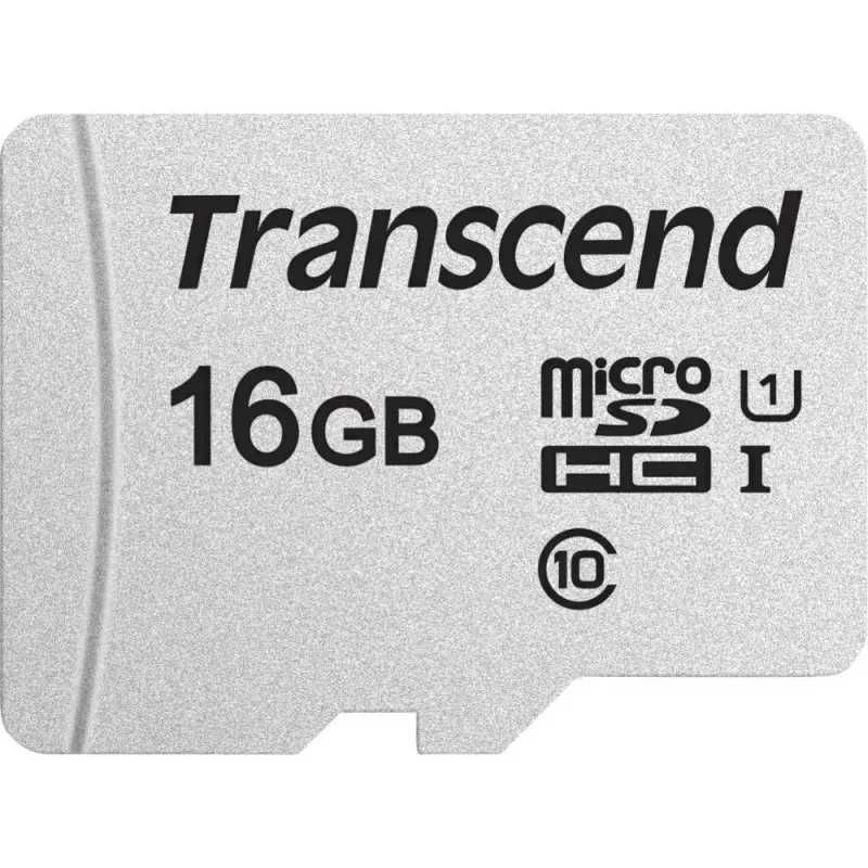 TRANSCEND Micro SDHC kortelė 300s 16GB UHS-I U1 su adapteriu
