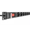 DIGITUS 1U aliuminio PDU, montuojamas į stelažą, 8x CEE 7/5, 16A, 4000W, 250VAC 50/60Hz