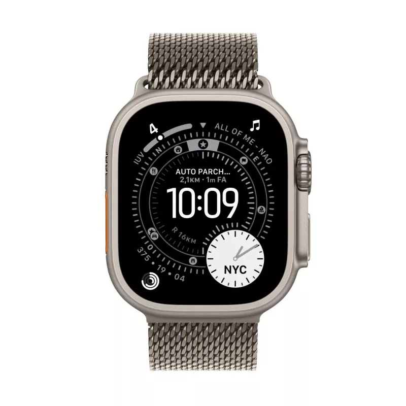 APPLE Watch Ultra 3 (2025) 5G 49mm Natūralaus titano korpusas su natūralaus titano Milanese apyranke