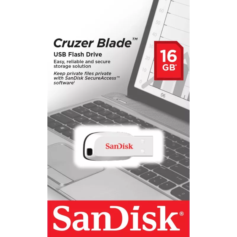 WESTERN DIGITAL SanDisk Cruzer Blade 16GB USB atmintukas USB 2.0 baltas