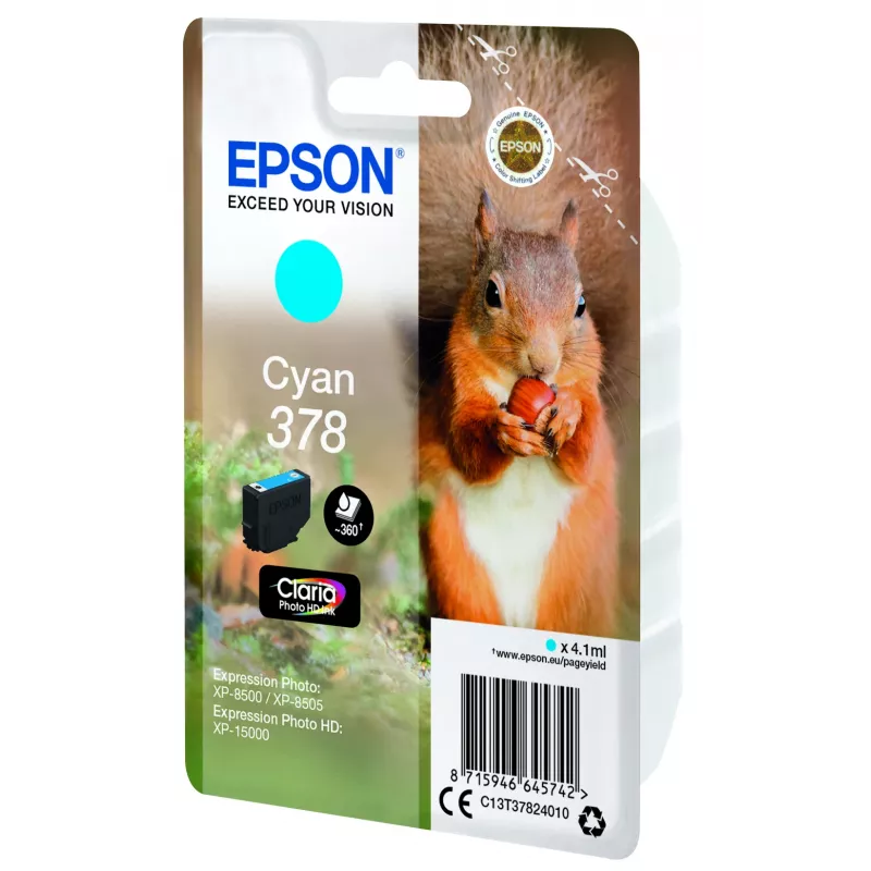 Epson 378 Claria Photo HD kasetė, žydra (C13T37824010)