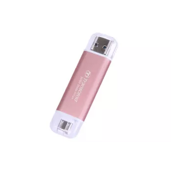 TRANSCEND ESD310P - 1TB nešiojamas SSD diskas - USB Type-A / USB Type-C - rožinė