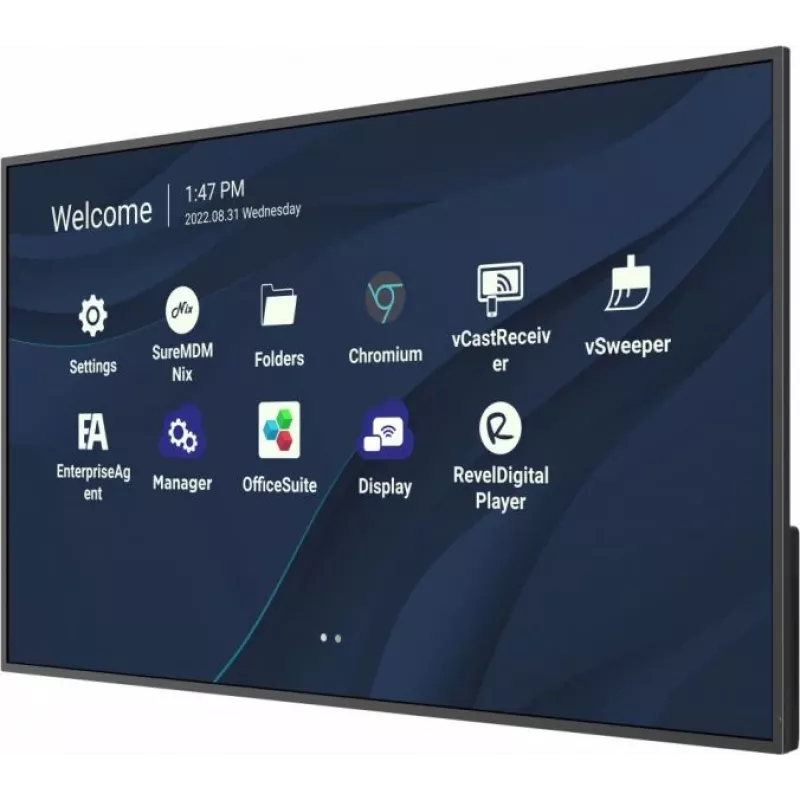 Viewsonic CDE4330 skelbimų ekranas 109,2 cm (43 col.) Wi-Fi 450 cd/m² 4K Ultra HD juodas su integruotu procesoriumi Android 11