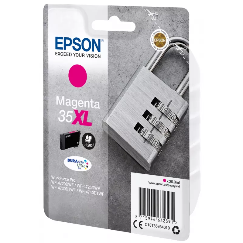 Epson Padlock 35XL rašalo kasetė, purpurinė, DURABrite Ultra, didelės talpos