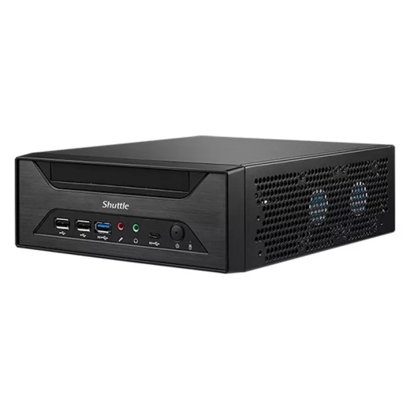 Shuttle XPC slim Barebone XH610 - S1700, Intel H610, 1xDP, 1xHDMI, 1x VGA, 2x COM (RS232), 2x LAN (2,5G ir 1G), 1x slim 5,25 colio, 2x 3,5 colio, 2x M.2, 24/7 nuolatinis veikimas