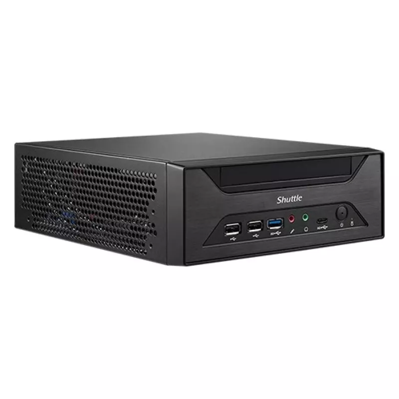 Shuttle XPC slim Barebone XH610 - S1700, Intel H610, 1xDP, 1xHDMI, 1x VGA, 2x COM (RS232), 2x LAN (2,5G ir 1G), 1x slim 5,25 colio, 2x 3,5 colio, 2x M.2, 24/7 nuolatinis veikimas