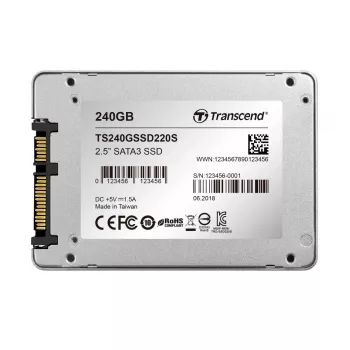 TRANSCEND SSD 220s 240GB 2.5 colio SATA 6Gb/s TLC aliuminio korpusas