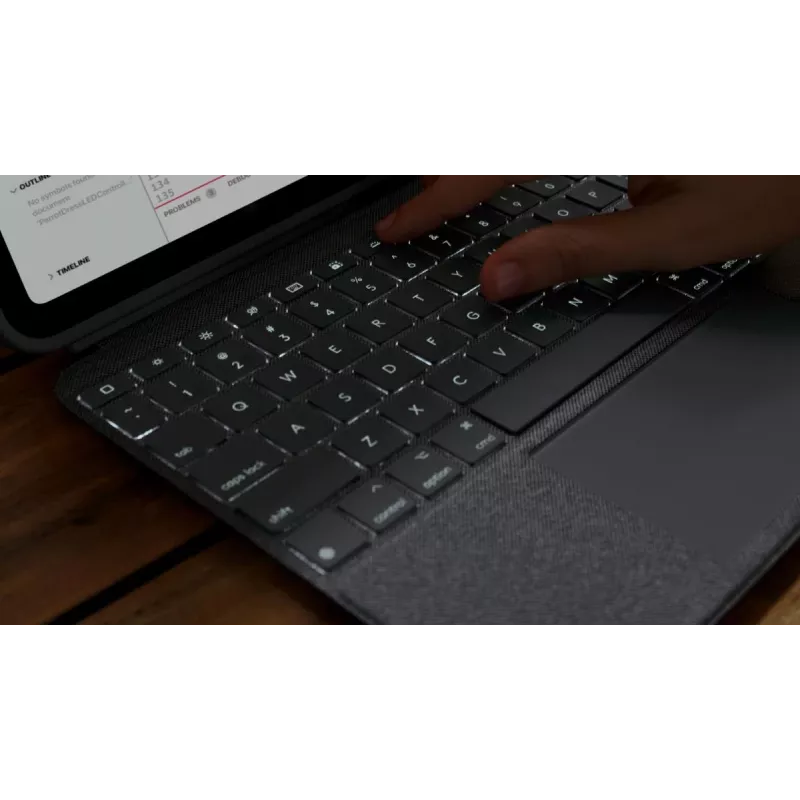 LOGITECH Combo Touch, iPad (10-osios kartos), Oksfordo pilka, QWERTY JK