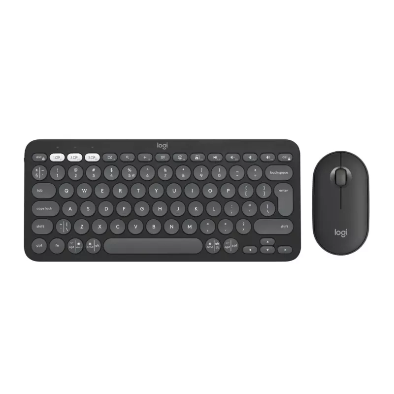 LOGITECH Pebble 2 Combo Tonal Graphite QWERTY US belaidė klaviatūra ir pelė