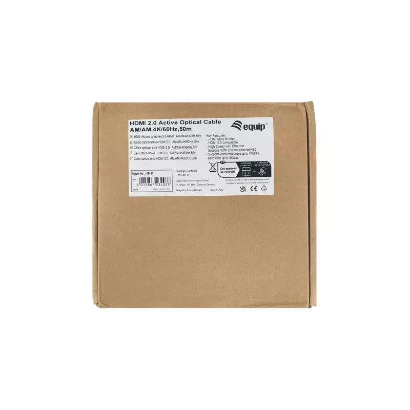 Equip HDMI 2.0 aktyvus optinis laidas AM/AM, 100 m