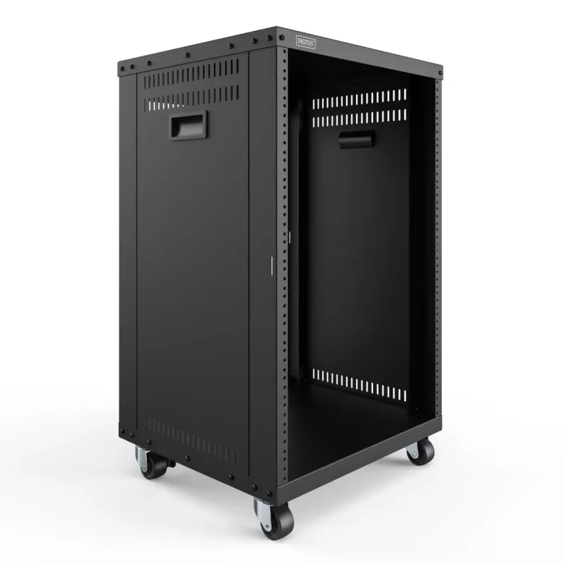 DIGITUS 16U AVS stovas 780x507x460mm srieginės tvirtinimo angos, ratukai, juoda