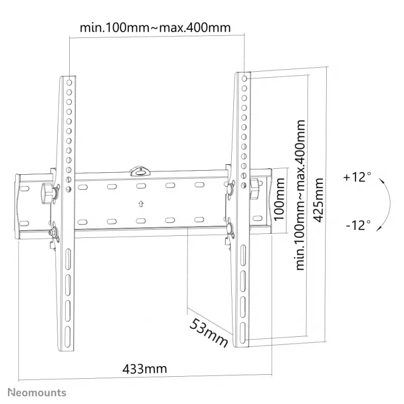 Neomounts FPMA-W350BLACK laikiklis sieninis televizoriui 32-55 colių – pakreipiamas