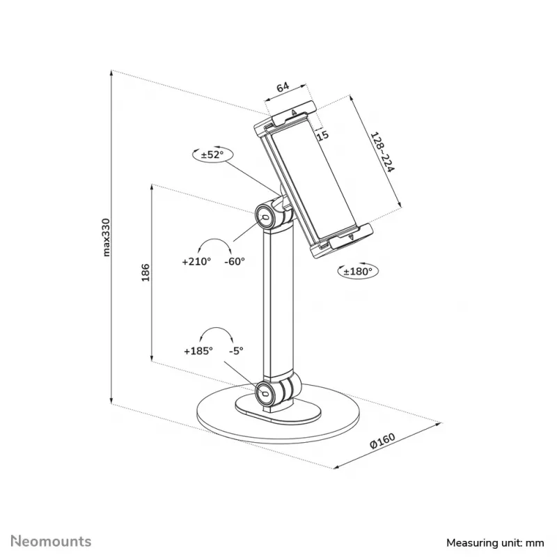 Neomounts DS15-540BL1 Universalus planšetinio kompiuterio stovas 4,7–12,9 colio