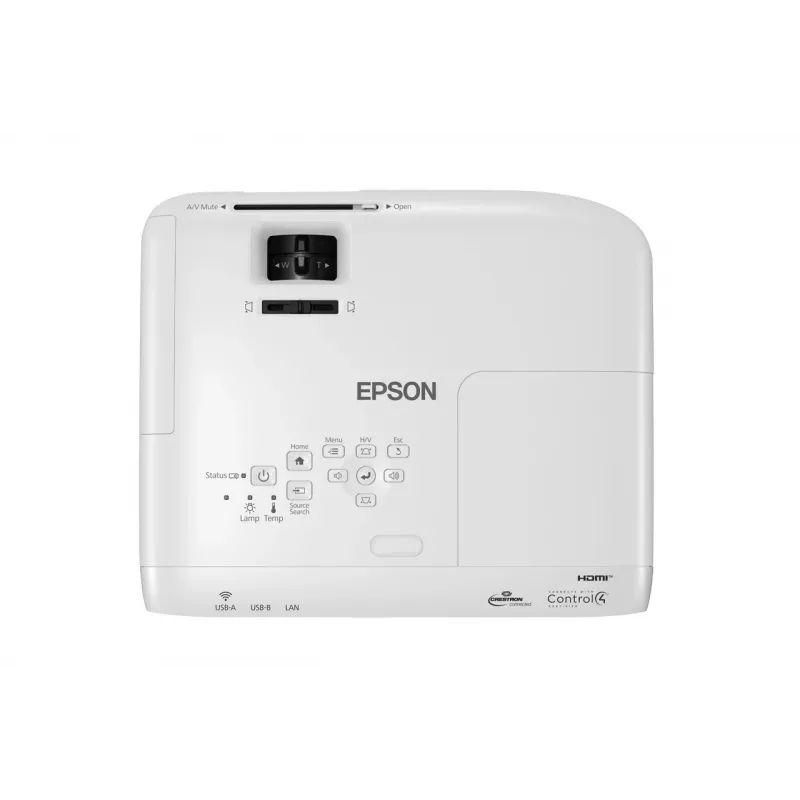 Stalinis projektorius Epson EB-W49 — 3LCD, WXGA 1280×800, 3800 ANSI lm, 16:10, 1,2x rankinis priartinimas, 2,7 kg, baltas