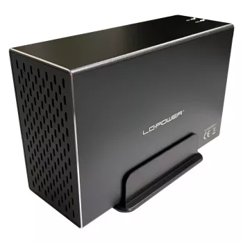LC-POWER LC-35U3-RAID-2, išorinis 2 x 3,5 colių kietųjų diskų dėklas su RAID, aliuminis, juodas