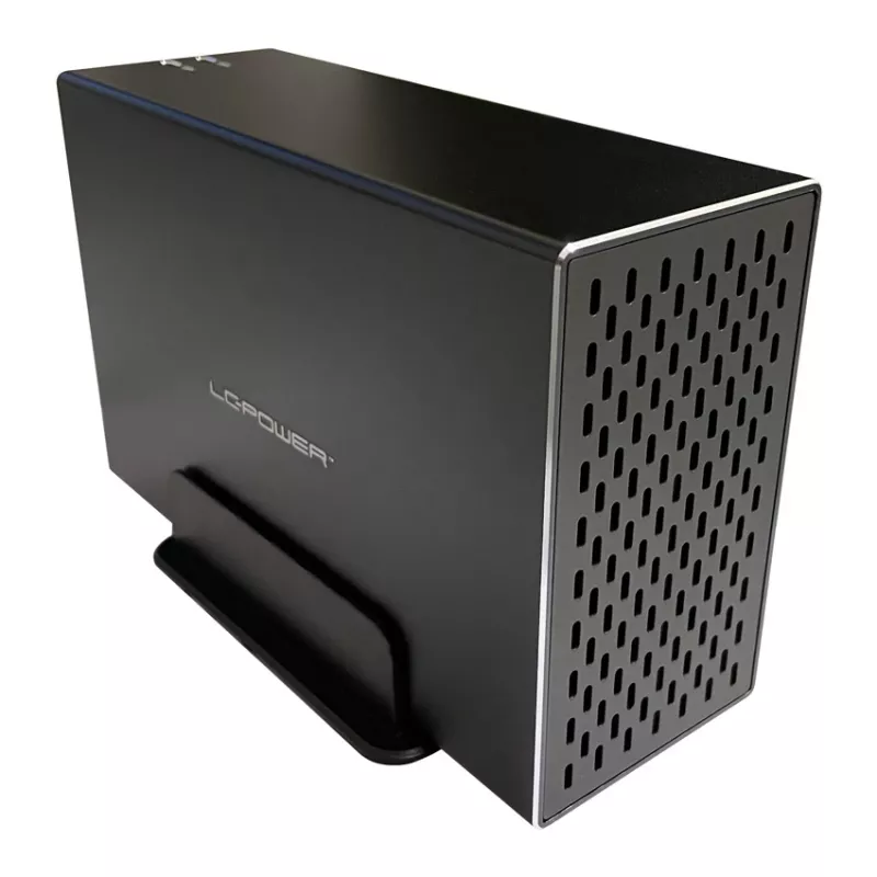 LC-POWER LC-35U3-RAID-2, išorinis 2 x 3,5 colių kietųjų diskų dėklas su RAID, aliuminis, juodas