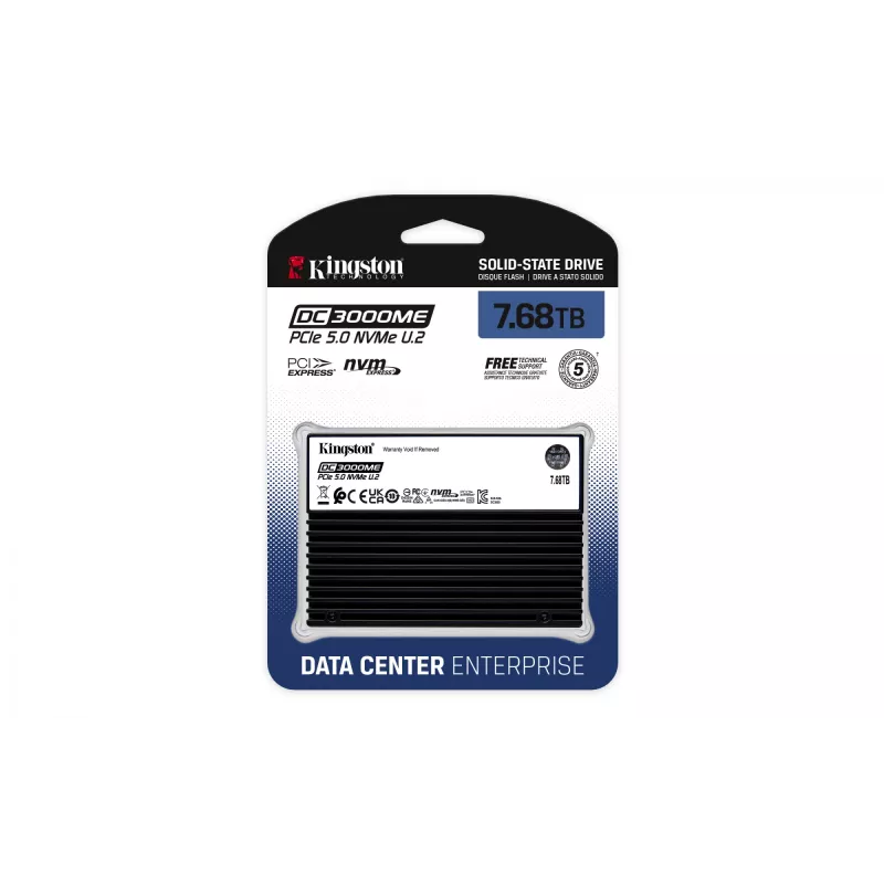 Kingston Technology 7.68TB DC3000ME U.2 PCIe 5.0 NVMe TCG Opal Enterprise SSD