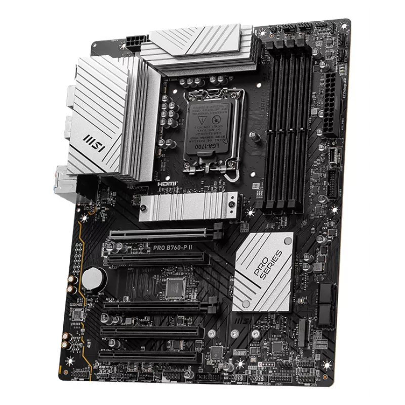 Motininė plokštė MSI PRO B760-P II ATX – Intel B760, LGA 1700, DDR5, 4x DIMM, 256 GB, 2.5Gb LAN, HDMI 2.1, 2x M.2
