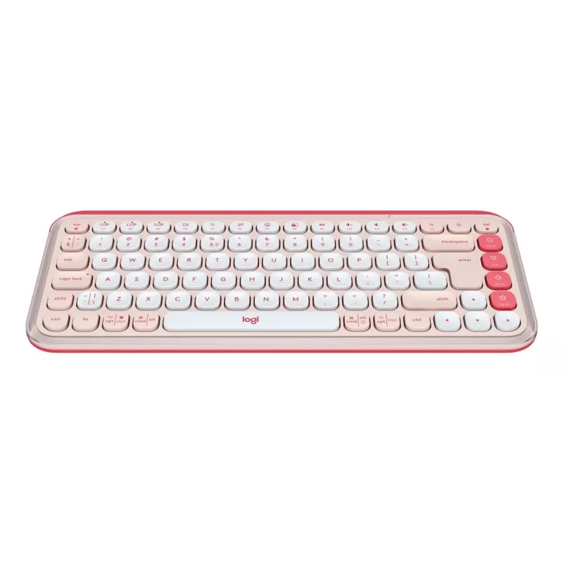 Logitech POP Icon Keys belaidė klaviatūra, rožinė, QWERTY, JAV tarptautinė