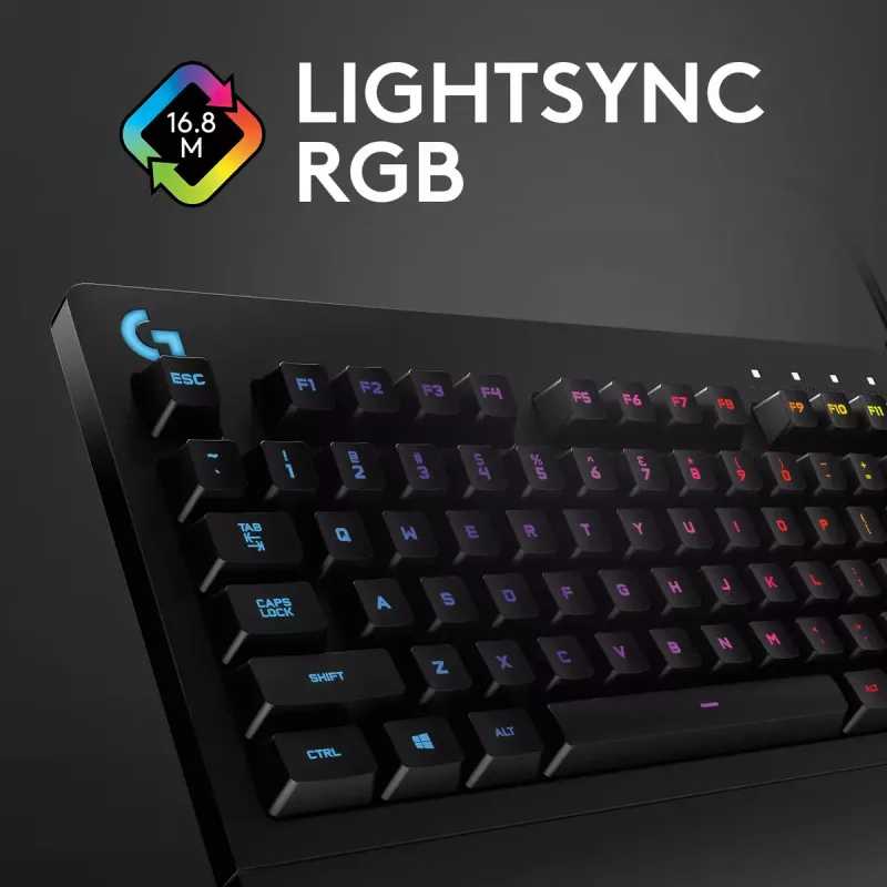 Žaidimų klaviatūra Logitech G G213 Prodigy pilno dydžio RGB LED laidas
