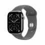 APPLE Watch Series 11 GPS + Cellular 42 mm natūralus titano korpusas su pilkai akmenine sportine juostele M/L