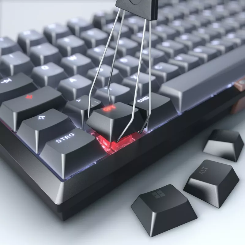 CHERRY KW 300 MX klaviatūra, belaidė USB + Bluetooth, QWERTZ vokiškas išdėstymas, juoda, varinė, pilka