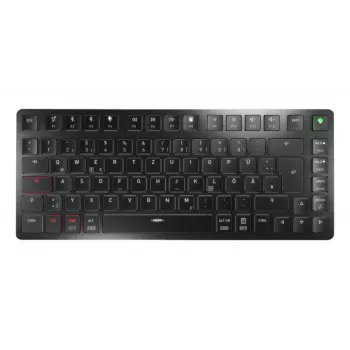 CHERRY KW X ULP 2.0 MINI klaviatūra, namams/biurui, USB + RF belaidė + Bluetooth, QWERTZ vokiškas išdėstymas, juoda