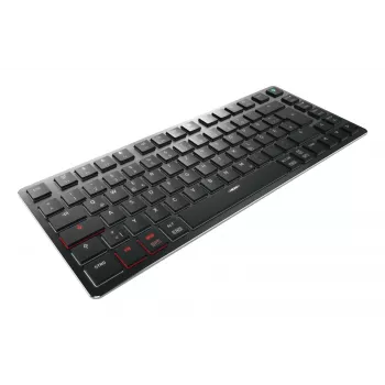 CHERRY KW X ULP 2.0 MINI klaviatūra, namams/biurui, USB + RF belaidė + Bluetooth, QWERTZ vokiškas išdėstymas, juoda
