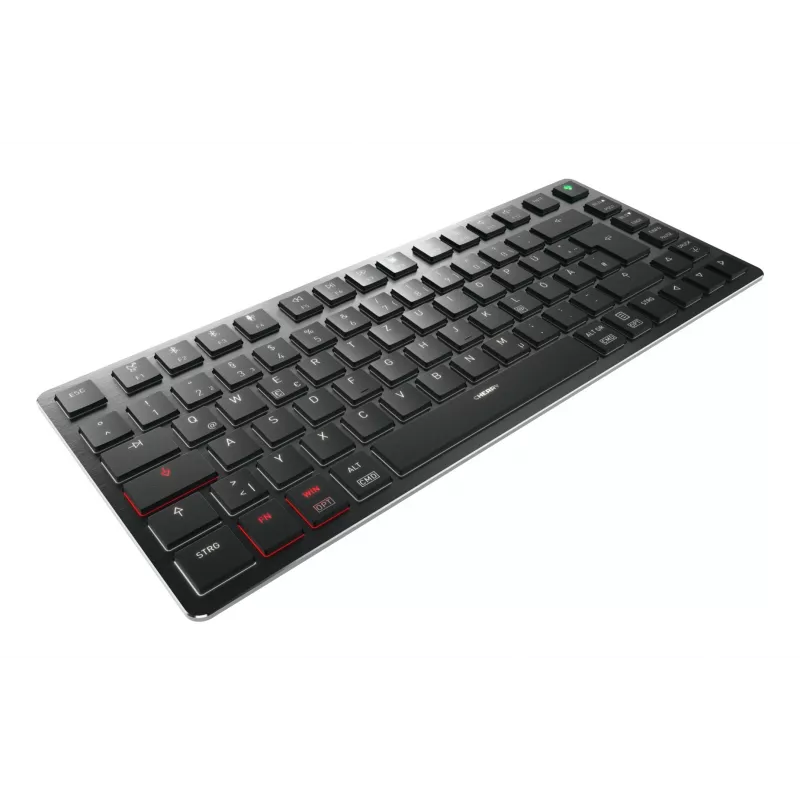 CHERRY KW X ULP 2.0 MINI klaviatūra, namams/biurui, USB + RF belaidė + Bluetooth, QWERTZ vokiškas išdėstymas, juoda