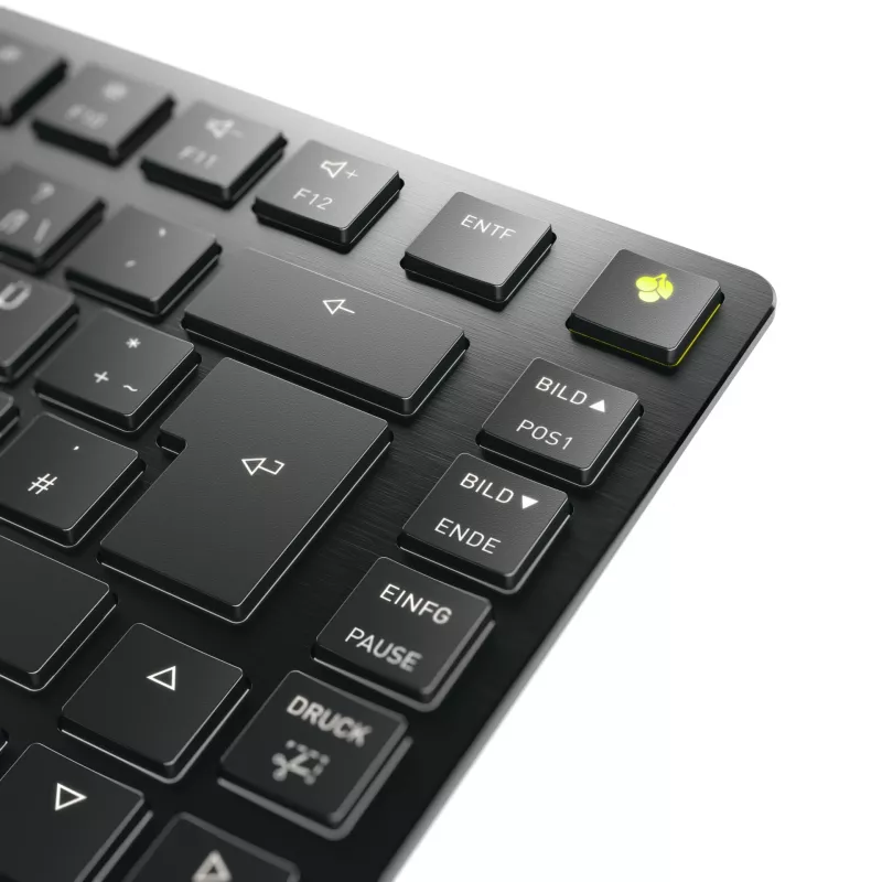 CHERRY KW X ULP 2.0 MINI klaviatūra, namams/biurui, USB + RF belaidė + Bluetooth, QWERTZ vokiškas išdėstymas, juoda