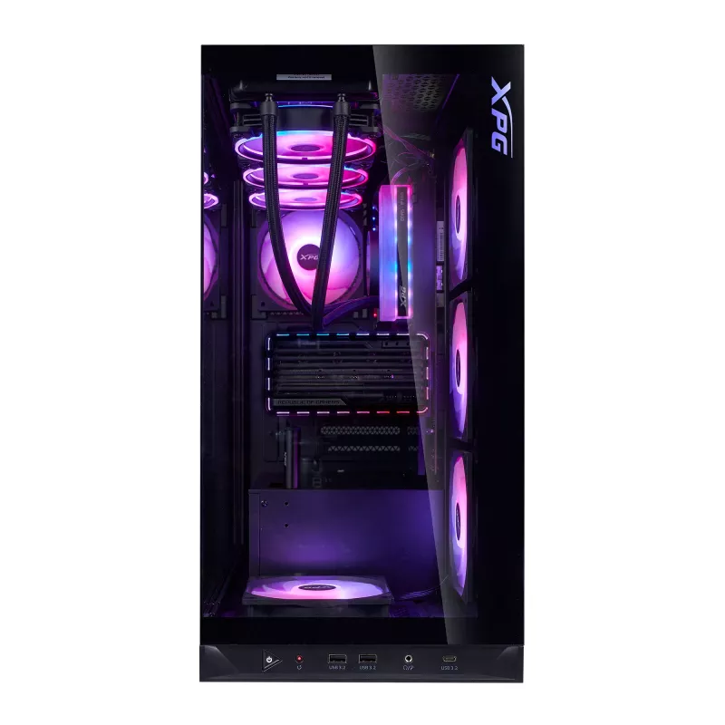 XPG INVADER X BTF vidutinis bokštinis korpusas juodas