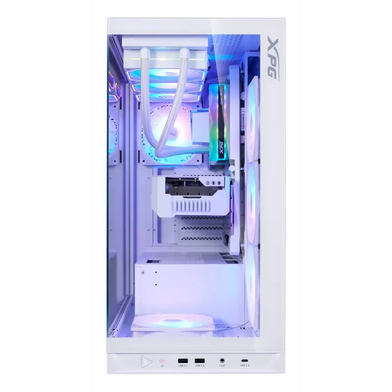 Korpusas XPG INVADER X BTF White, Midi Tower, ATX, SPCC, grūdintas stiklas