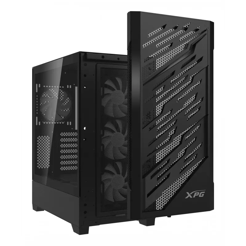 XPG STARKER AIR BTF Midi Tower Juodas, korpusas, ATX, EATX, micro ATX, Mini-ITX, SPCC, grūdintas stiklas