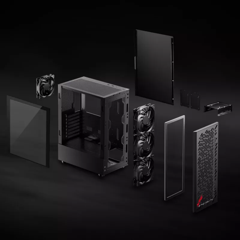 XPG VALOR AIR Vidutinis Bokštas Juodas
