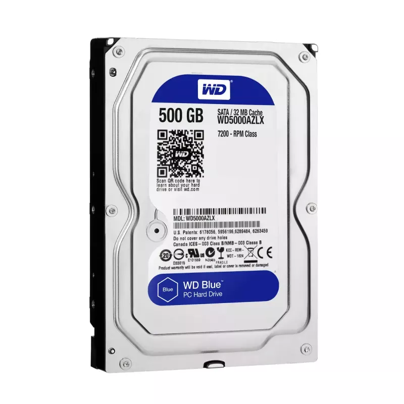 WESTERN DIGITAL kietasis diskas WD Blue WD5000AZLX – 500 GB, SATA 3.5 colio, 7200 aps./min., 32 MB buferis