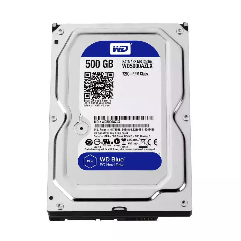 WESTERN DIGITAL kietasis diskas WD Blue WD5000AZLX – 500 GB, SATA 3.5 colio, 7200 aps./min., 32 MB buferis