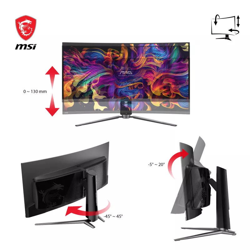 Monitorius MSI MAG 341CQPDE QD-OLED 86,4 cm (34 colių) 3440 x 1440 pikselių UltraWide Quad HD juodas