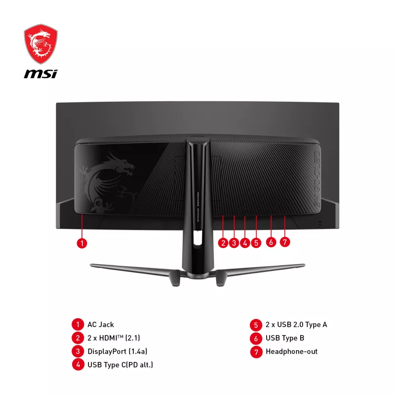Monitorius MSI MAG 341CQPDE QD-OLED 86,4 cm (34 colių) 3440 x 1440 pikselių UltraWide Quad HD juodas