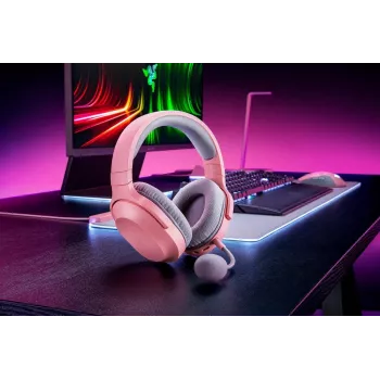 RAZER Barracuda X ausinės – stereo, laidinės ir belaidės, USB-C, kvarcinis rožinis