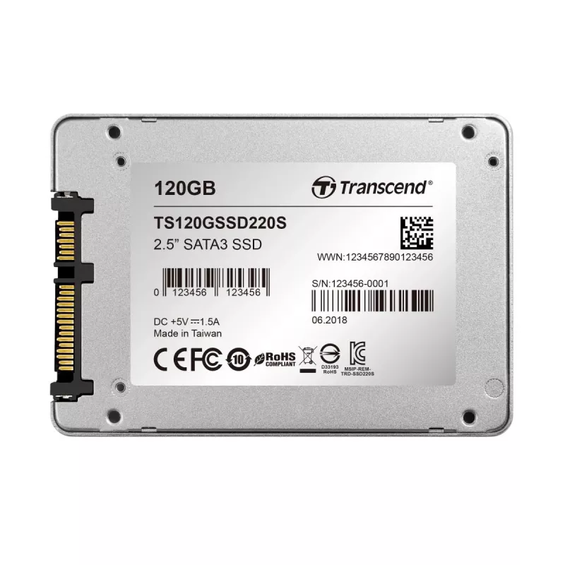 TRANSCEND SSD 220s 120GB 2.5 colio SATA 6Gb/s TLC aliuminio korpusas