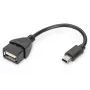 DIGITUS USB 2.0 adapterinis kabelis, OTG, mini B - A M/F, 20 cm, juodas
