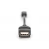 DIGITUS USB 2.0 adapterinis kabelis, OTG, mini B - A M/F, 20 cm, juodas