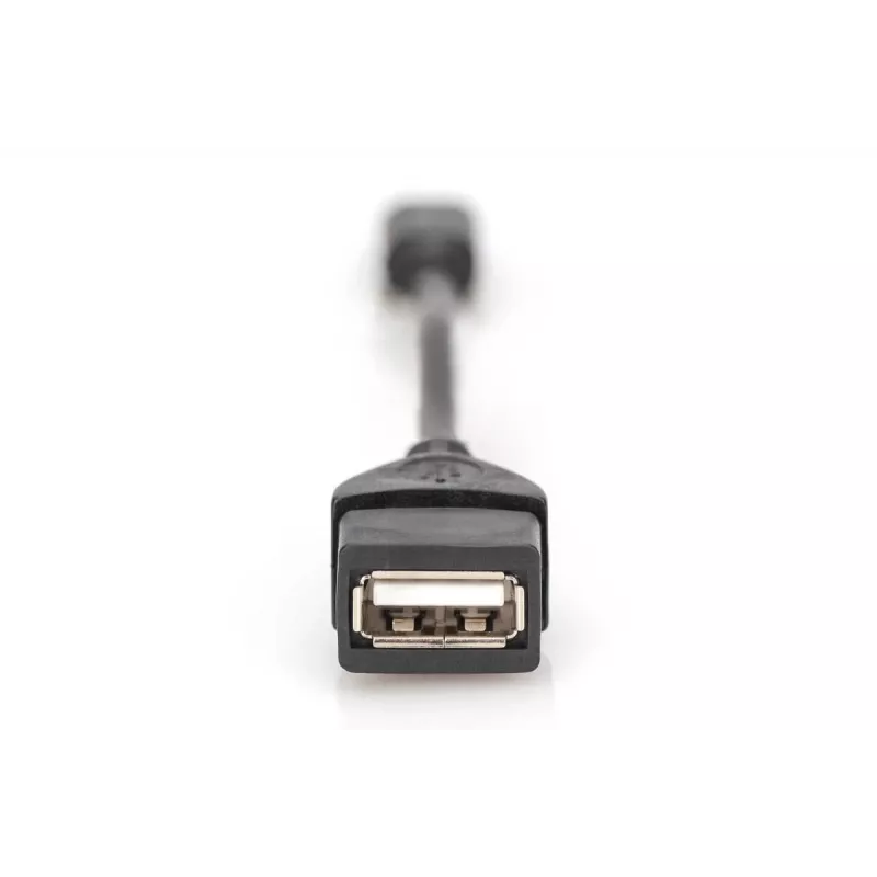 DIGITUS USB 2.0 adapterinis kabelis, OTG, mini B - A M/F, 20 cm, juodas