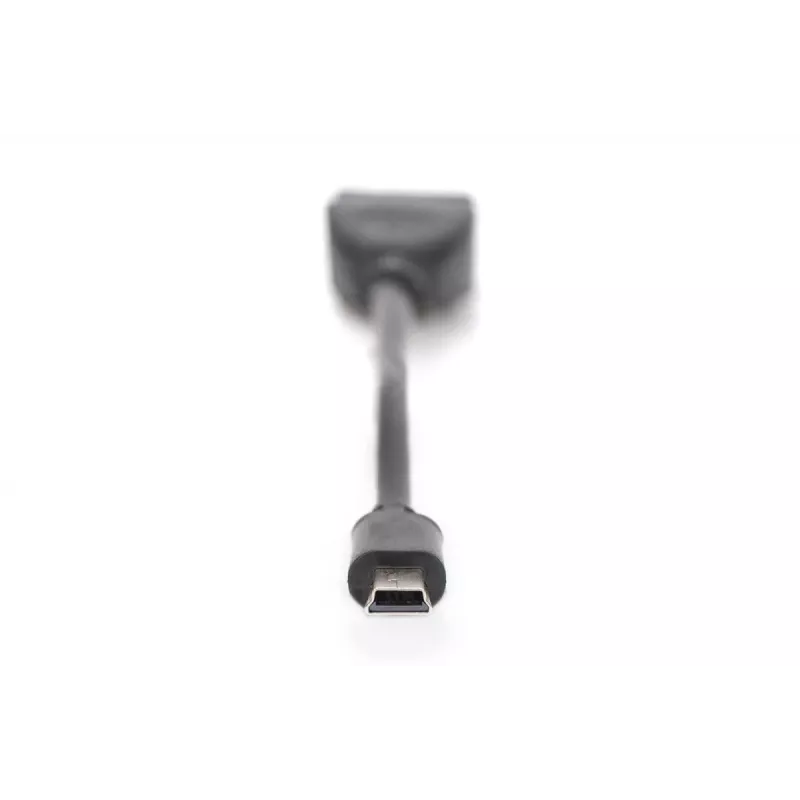 DIGITUS USB 2.0 adapterinis kabelis, OTG, mini B - A M/F, 20 cm, juodas
