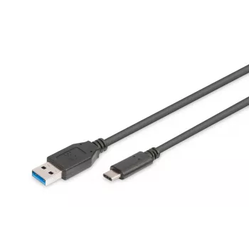 DIGITUS ASSMANN USB Type-C jungiamasis laidas, tipas C į A M/M, 1m Super Speed juodas