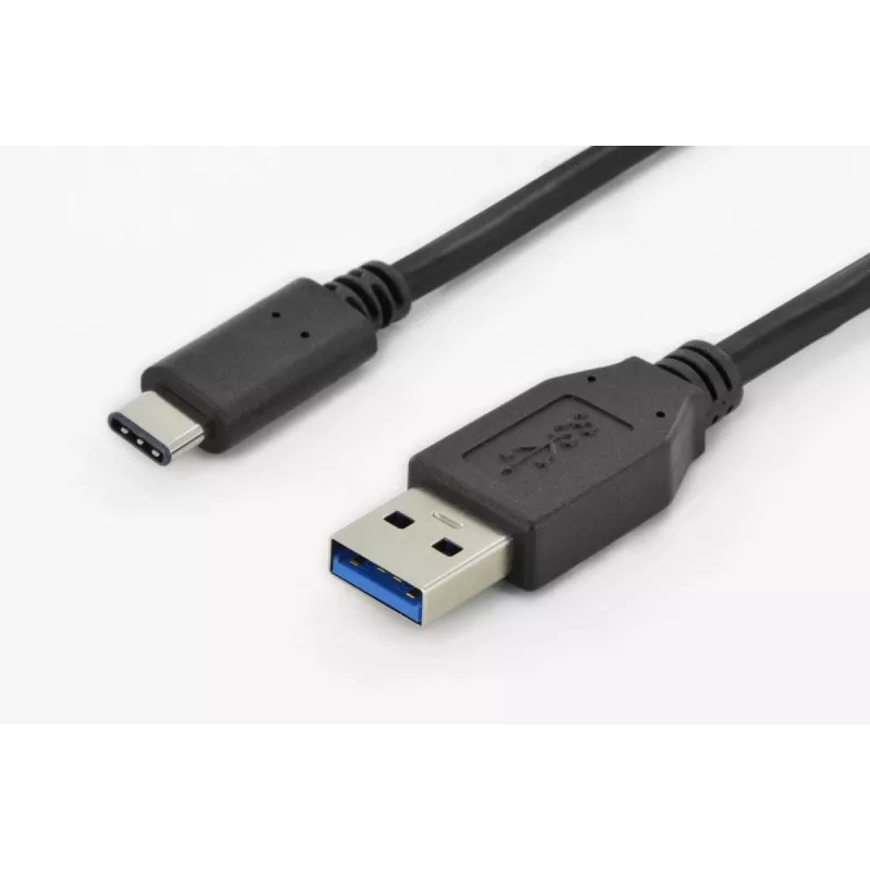 DIGITUS ASSMANN USB Type-C jungiamasis laidas, tipas C į A M/M, 1m Super Speed juodas
