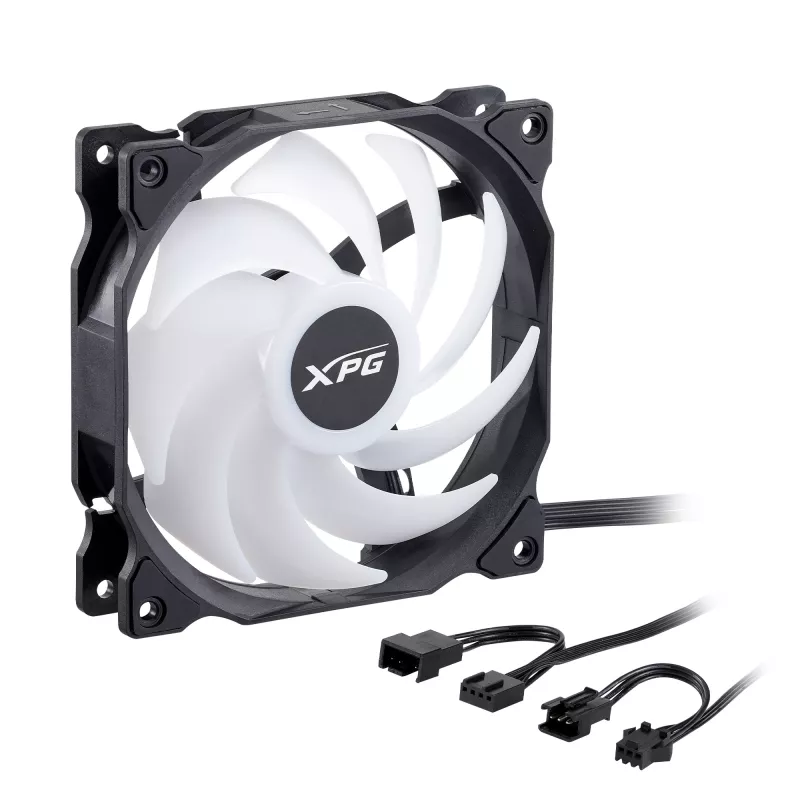 XPG VENTO 120 ARGB PWM (3 vnt.) Juodas, Ventiliatorius, 12 cm, 300 RPM, 1650 RPM
