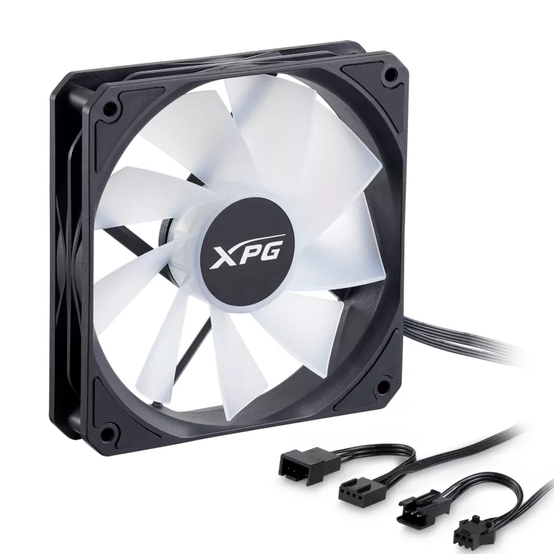 XPG VENTO R 120 ARGB PWM Juodas, ventiliatorius, 12 cm, 300 RPM, 1600 RPM, juodas