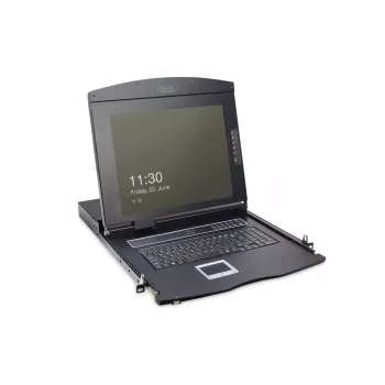 DIGITUS modulinė 43,2 cm (17 colių) TFT konsolė su 8 prievadų KVM RAL 9005 juoda - Qwerty US